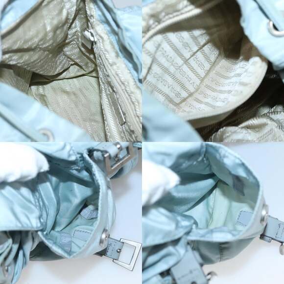 PRADA Backpack Nylon Light Blue Silver - Picture 13 of 13